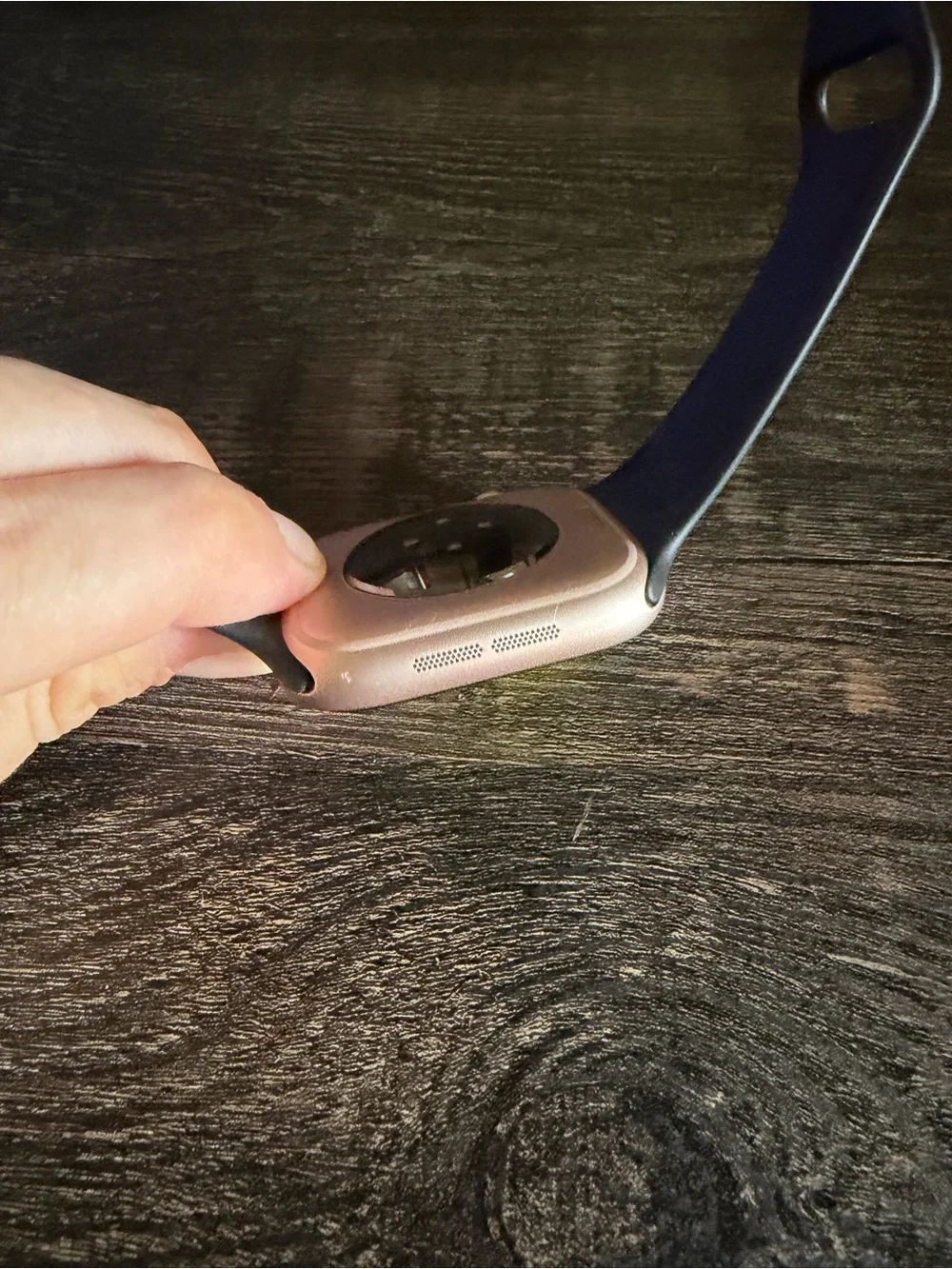 Apple Watch 11 with Black Sport Band and Rose Gold Case